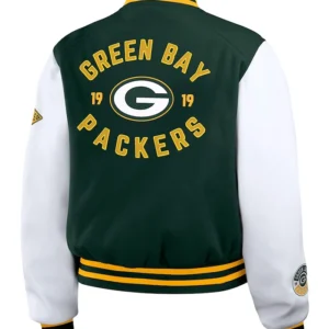 Packers WEAR Green Varsity Jacket Back