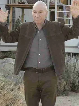 Patrick Stewart Star Trek Picard S01 Brown Leather Jacket