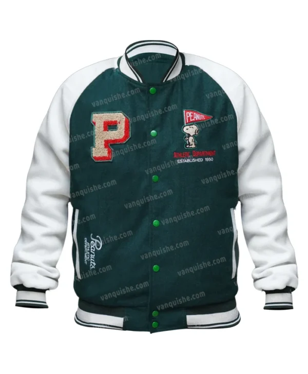 Peanuts Snoopy Green Bomber Jacket Main