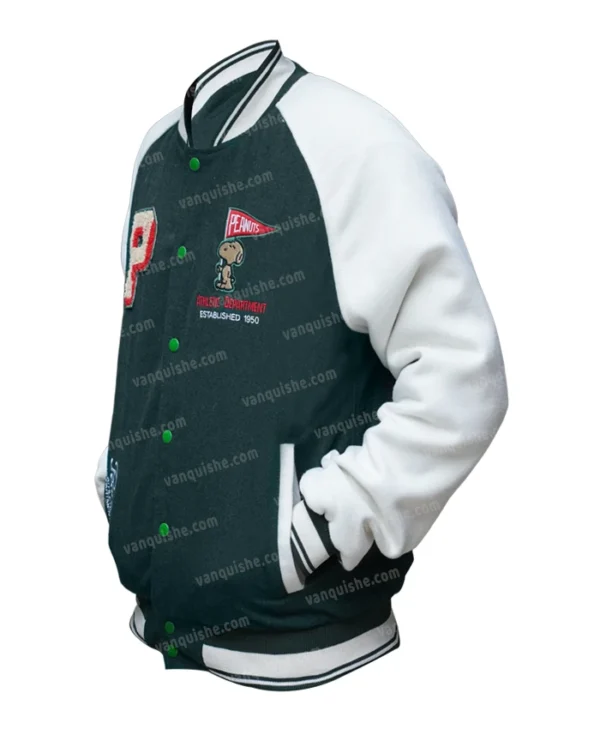 Peanuts Snoopy Green Bomber Jacket Right