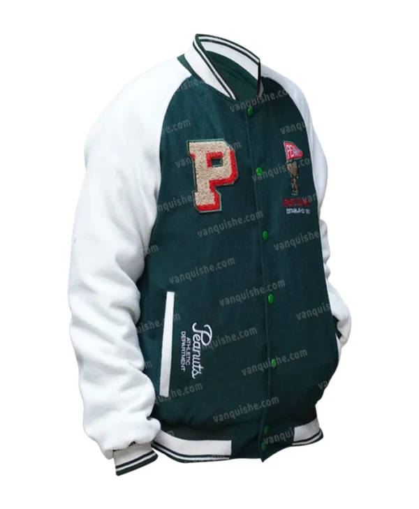 Peanuts Snoopy Green Bomber Jacket left