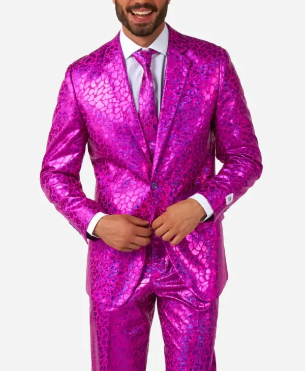 Peppy Pink Mens 2 Piece Slim Fit Suit