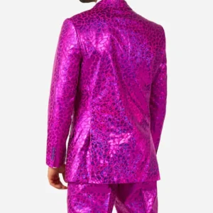 Peppy Pink Mens 2 Piece Slim Fit Suit Back