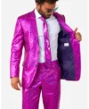 Peppy Pink Mens 2 Piece Slim Fit Suit Open
