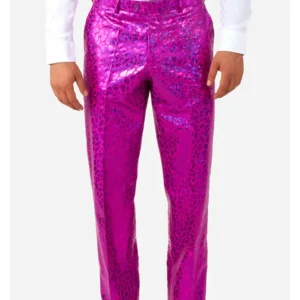 Peppy Pink Mens 2 Piece Slim Fit Suit Trouser