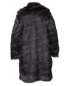 Persian Lamb Sherpa Fur Leather Long Coat Back
