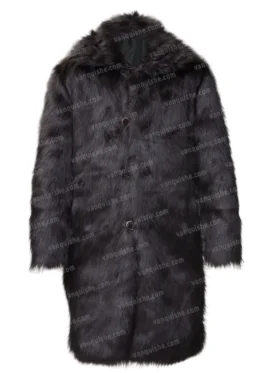 Persian Lamb Sherpa Fur Leather Long Coat Main