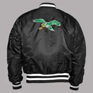 Philadelphia Eagles MA 1 Black Bomber Jacket Back