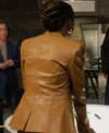 Purchase Found S02 Shanola Hampton Brown Leather Blazer