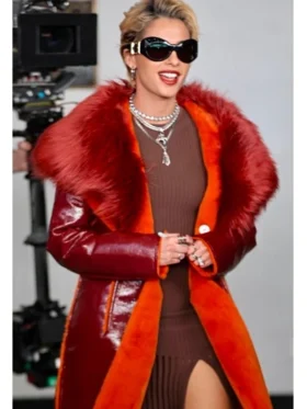 Purchase Smile 2 Naomi Scott Shearling Leather Trench Coat