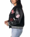 Purchase The Wild Collective San Francisco 49ers Black Varsity Sparkle Jacket