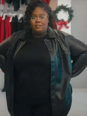 Raven Goodwin Style Me for Christmas Black Leather Jacket
