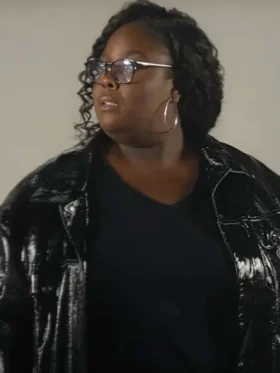 Raven Goodwin Style Me for Christmas Faux Leather Jacket For Sale
