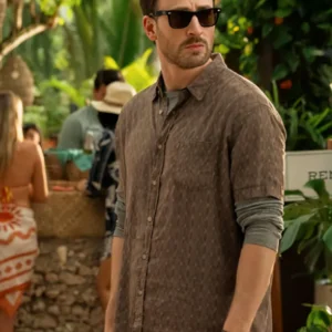 Red One Chris Evans Brown Printed Shirt