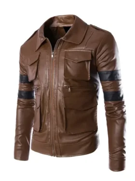 Resident Evil 6 Brown Leather Jacket