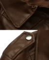 Resident Evil 6 Brown Leather Jacket Collar