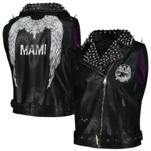 Rhea Ripley Judgment Black Leather Vest