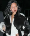 Rihanna Cow Print Fall Trend Jacket Front