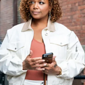 Robyn McCall The Equalizer S05 White Cropped Jacket