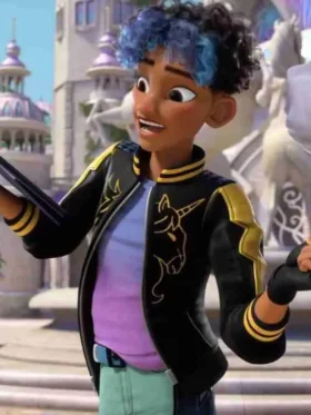 Rory Carmichael Unicorn Academy Black Leather Jacket For Sale