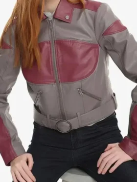 Rosario Dawson Ahsoka Leather Jacket Sitting