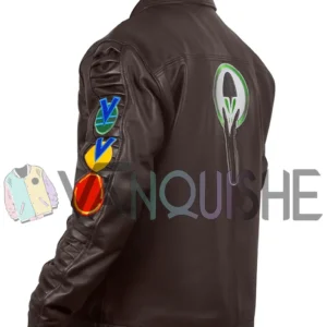 Sabine Wren Ahsoka Cropped Brown Leather Jacket left back