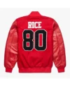 San Francisco Jerry Rice GOAT Varsity Jacket Back