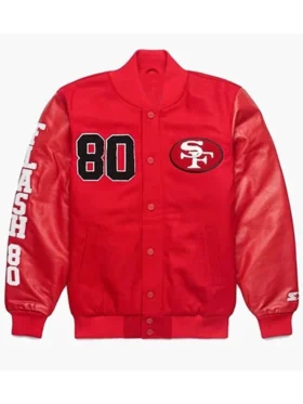San Francisco Jerry Rice GOAT Varsity Jacket Front