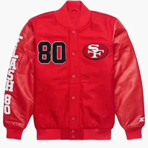 San Francisco Jerry Rice GOAT Varsity Jacket Front