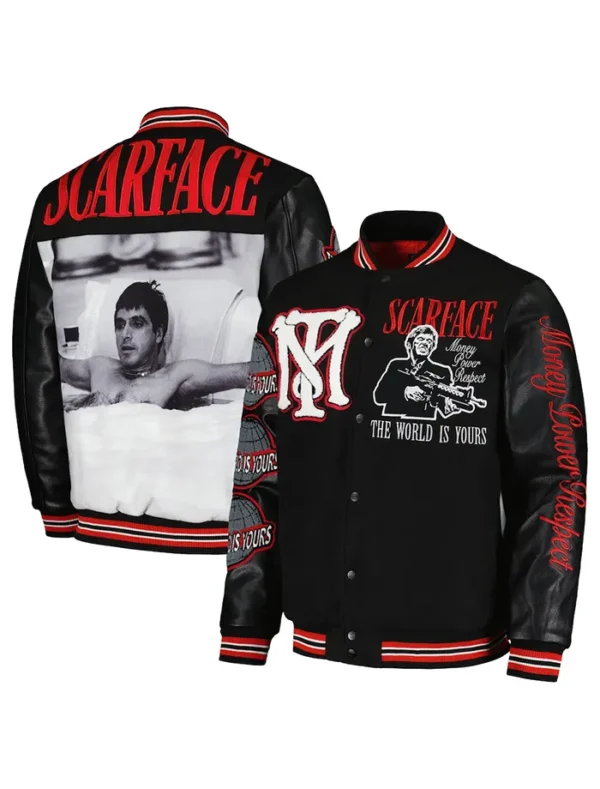 Scarface The World Is Yours Black Varsity Jacket