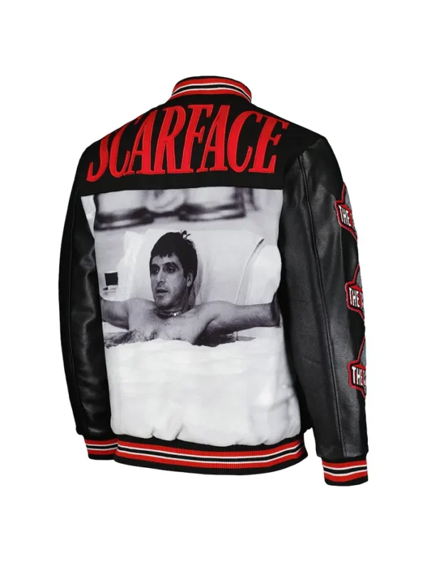 Scarface The World Is Yours Black Varsity Jacket Back