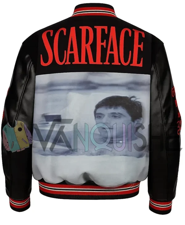 Scarface The World Is Yours Black Wool Varsity Jacket back