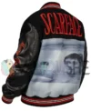 Scarface The World Is Yours Black Wool Varsity Jacket left back