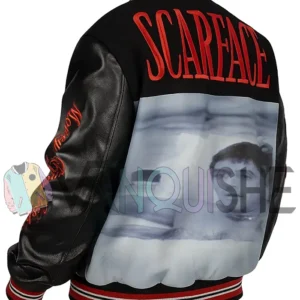 Scarface The World Is Yours Black Wool Varsity Jacket left back
