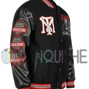 Scarface The World Is Yours Black Wool Varsity Jacket right