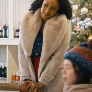 Scouting For Christmas Angela Shearling Coat For Sale