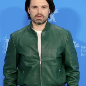 Sebastian Stan A Different Man Green Leather Jacket