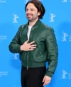 Sebastian Stan A Different Man Green Leather Jacket For Sale