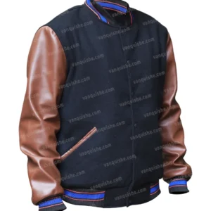 Seinfeld Brown And Black Bomber Jacket Left Side