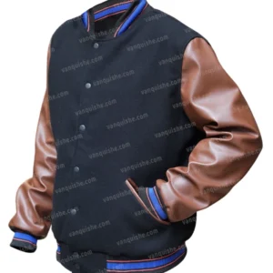 Seinfeld Brown And Black Bomber Jacket Right Side