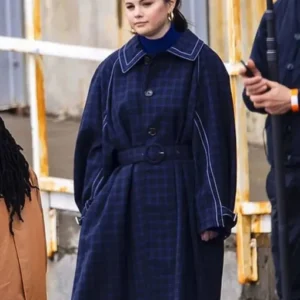 Selena Gomez Only Murders in the Building Blue Wool Coat