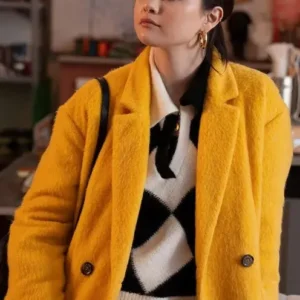 Selena Gomez Only Murders in the Building Yellow Wool Coat