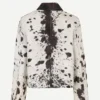 Shirt Style Collar Cowhide Fur Leather Jacket Back