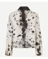 Shirt Style Collar Cowhide Fur Leather Jacket Back