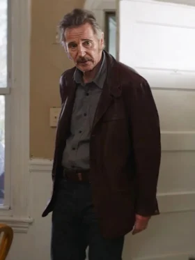 Shop Absolution Liam Neeson Brown Leather Blazer
