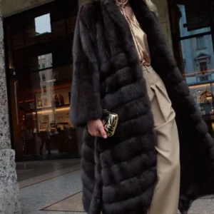 Shop Alice Long Dark Sable Fur Coat