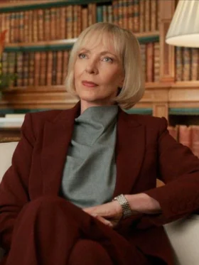 Shop Allison Janney The Diplomat S02 Maroon Blazer