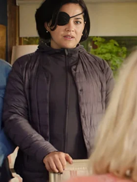 Shop Bad Sisters S02 Bibi Garvey Quilted Hooded Jacket