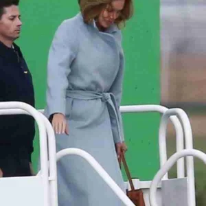 Shop Charlize Theron Long Shot Wool Coat
