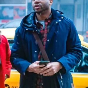 Shop Devale Ellis Meet Me Next Christmas Blue Cotton Jacket